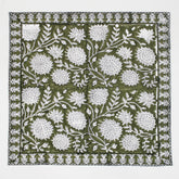 Decorative Green Hand Block Printed Reusable Table Napkin