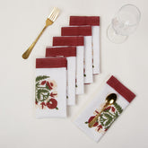 Decorative Hand Block Printed Cotton Floral Dinner Napkin Cloth