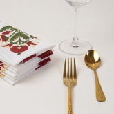 Decorative Hand Block Printed Cotton Floral Dinner Napkin Cloth
