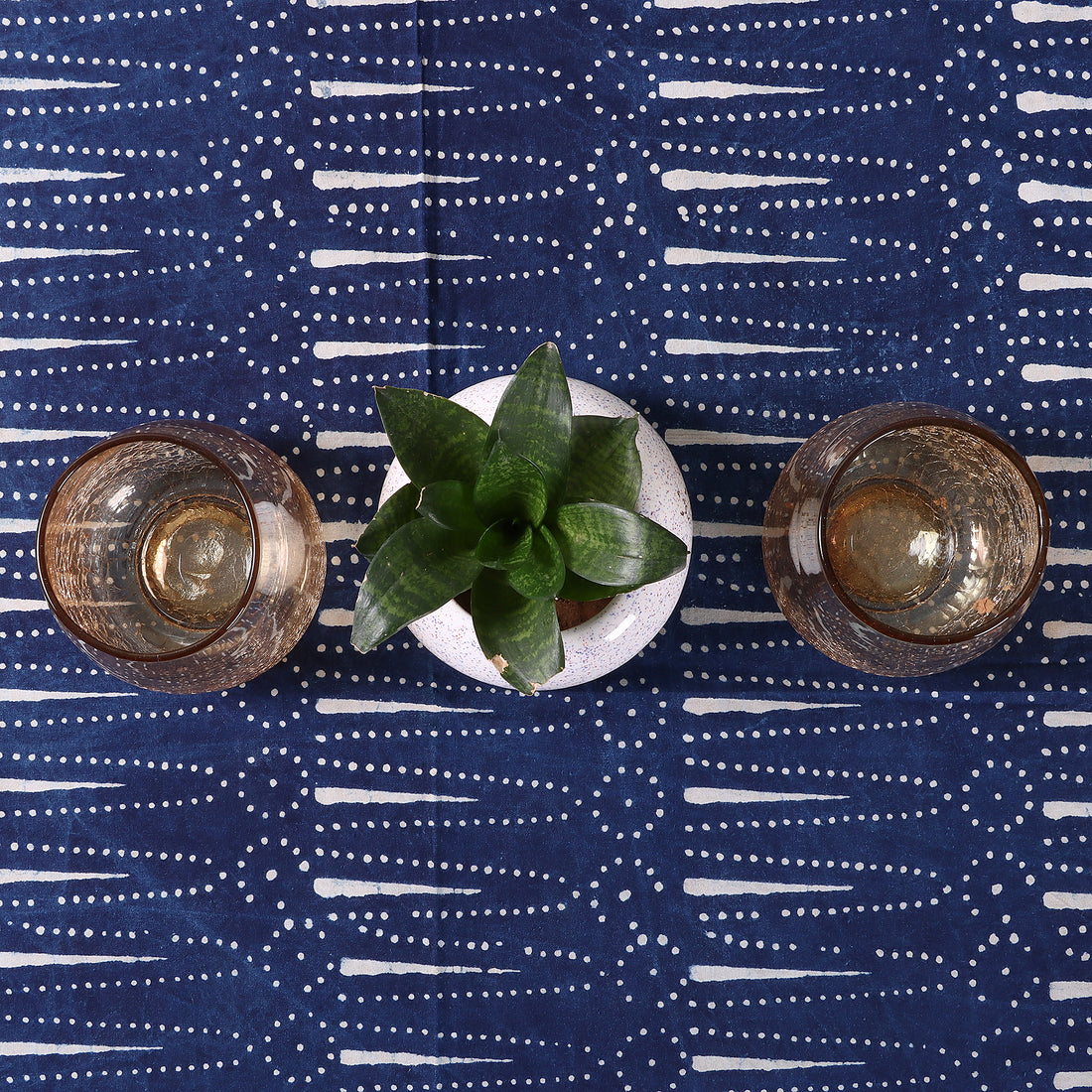 Decorative Leaf Hand Block Printed Cotton Table Cloth