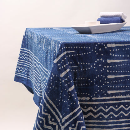 Decorative Leaf Hand Block Printed Cotton Table Cloth