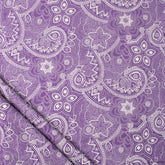 Decorative Purple Floral Hand Block Printed Bagru Fabric