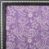 Decorative Purple Floral Hand Block Printed Bagru Fabric