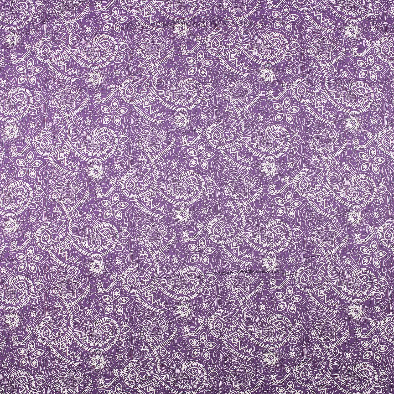 Decorative Purple Floral Hand Block Printed Bagru Fabric