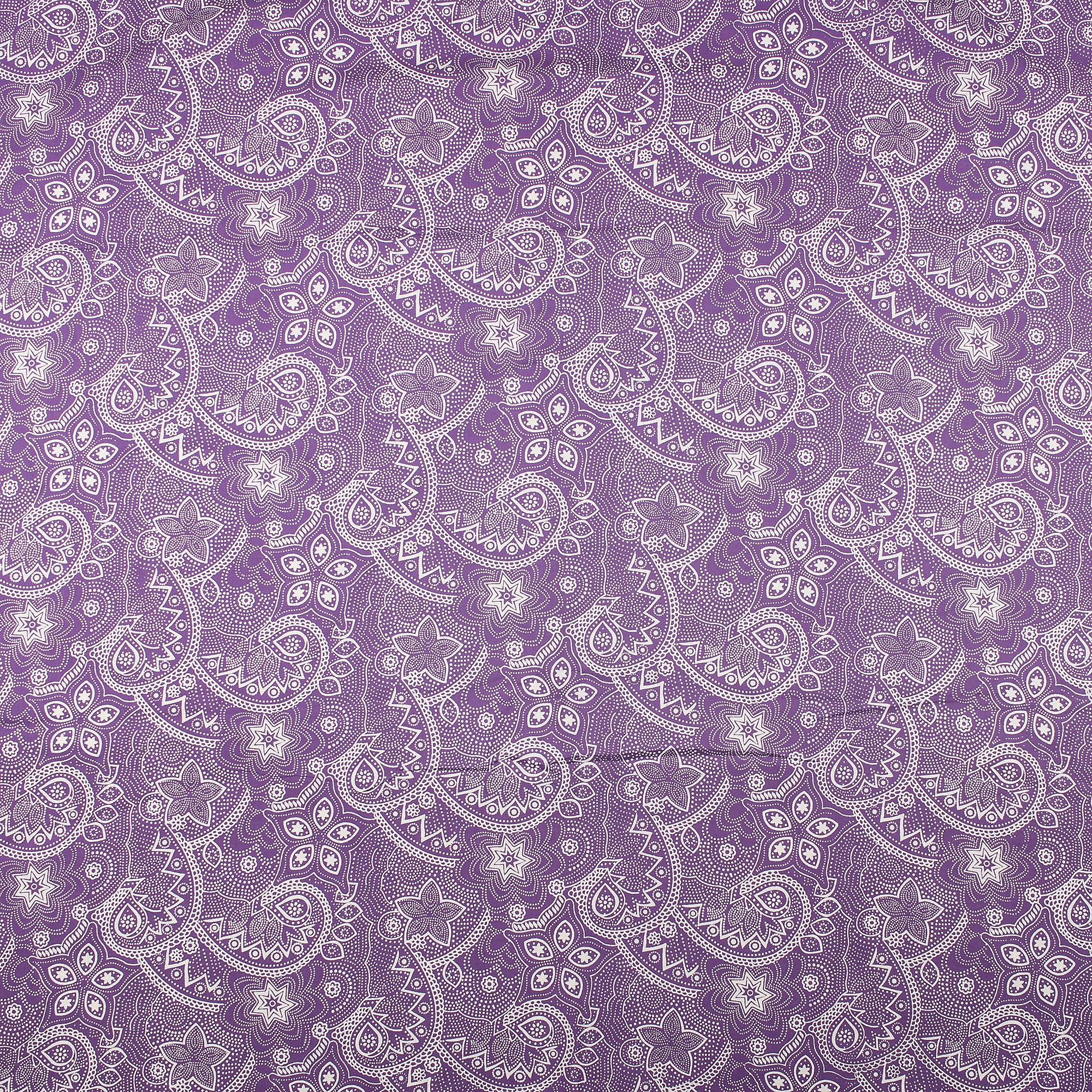 Decorative Purple Floral Hand Block Printed Bagru Fabric