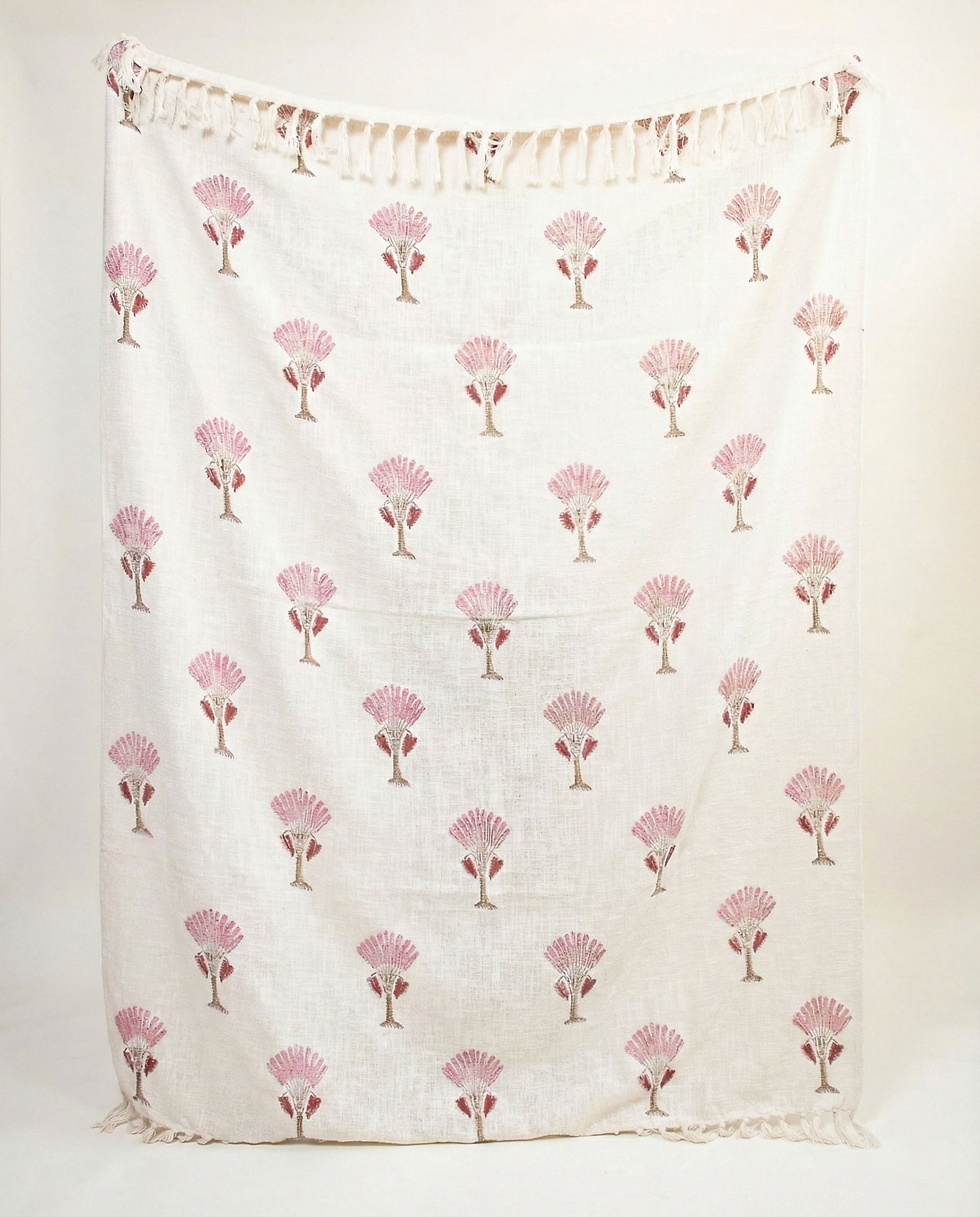 Desert Flower Block Printed Sofa Throw Blanket Online