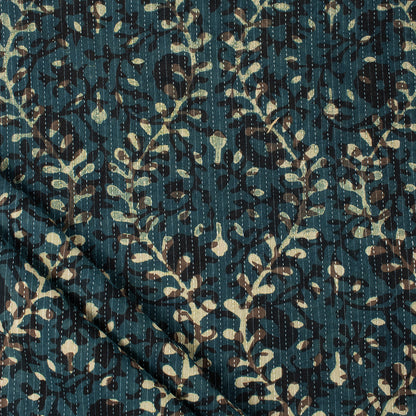 Designer Printed Pure Cotton Dabu Kantha Fabric