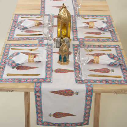 Dining Table Runner Organic Cotton Hand Block Printed