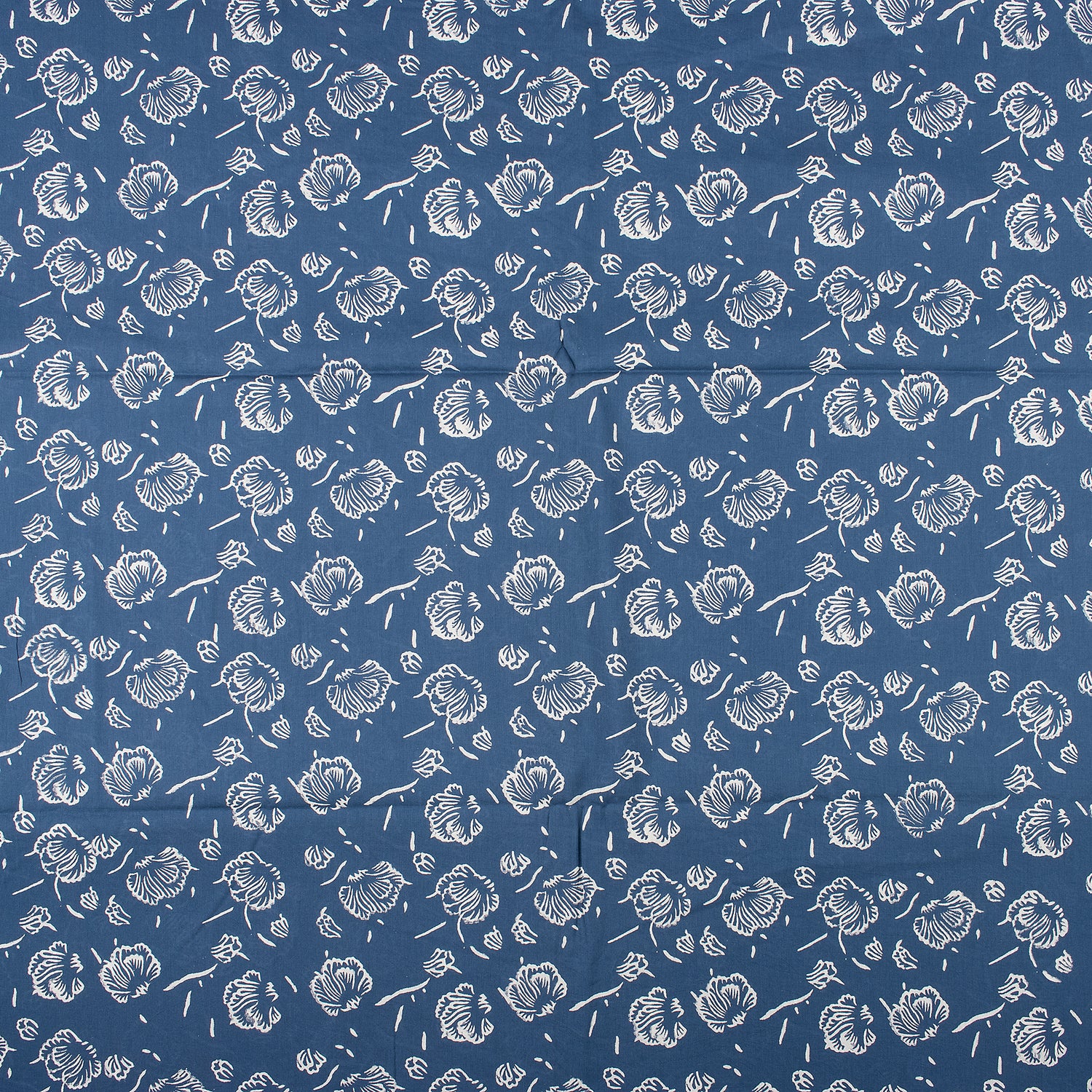 Discharge Hand Block Printed Pure Cotton Fabric