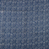 Discharge Hand Printed Blue Floral Cotton Fabric
