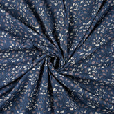 Discharge Hand Printed Blue Floral Cotton Fabric