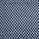 Eco-Friendly Check Printed Indigo Cotton Material Fabric