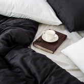  Eco-Friendly Indian Solid Black Duvet Cover Online
