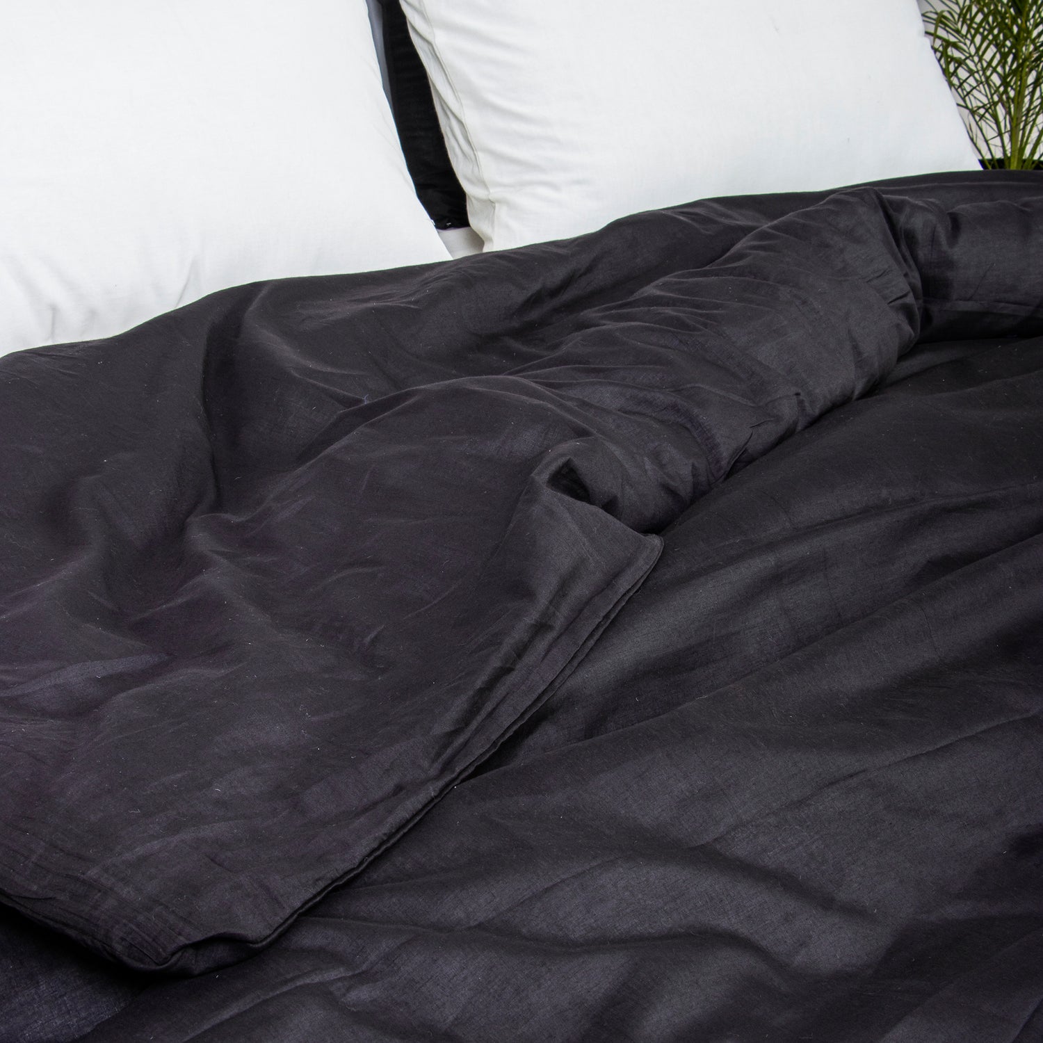 Eco-Friendly Indian Solid Black Duvet Cover Online