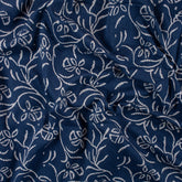 Eco-Friendly Jaal Floral Printed Indigo Cotton Fabric