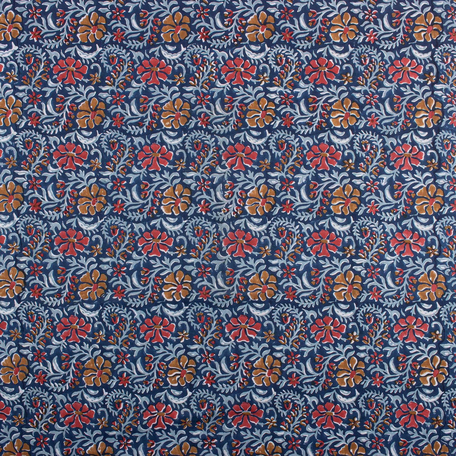 Eco Friendly Floral Hand Blocked Indian Print Material Fabric