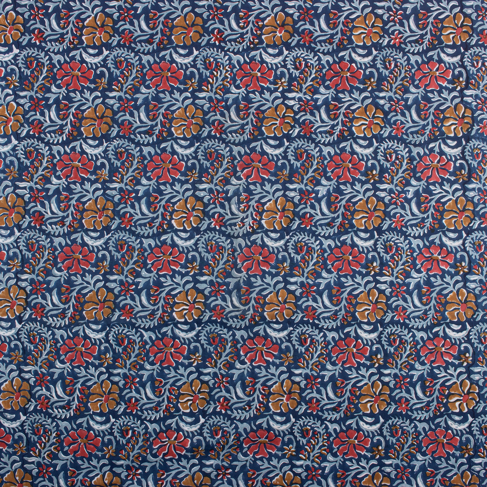 Eco Friendly Floral Hand Blocked Indian Print Material Fabric