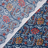 Eco Friendly Floral Hand Blocked Indian Print Material Fabric