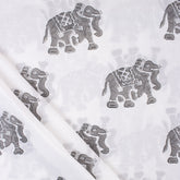 Elephant Hand Block Print Fabric