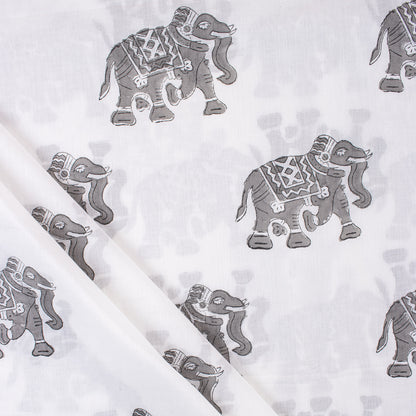 Elephant Hand Block Print Fabric