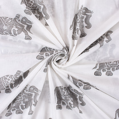 Elephant Hand Block Print Fabric