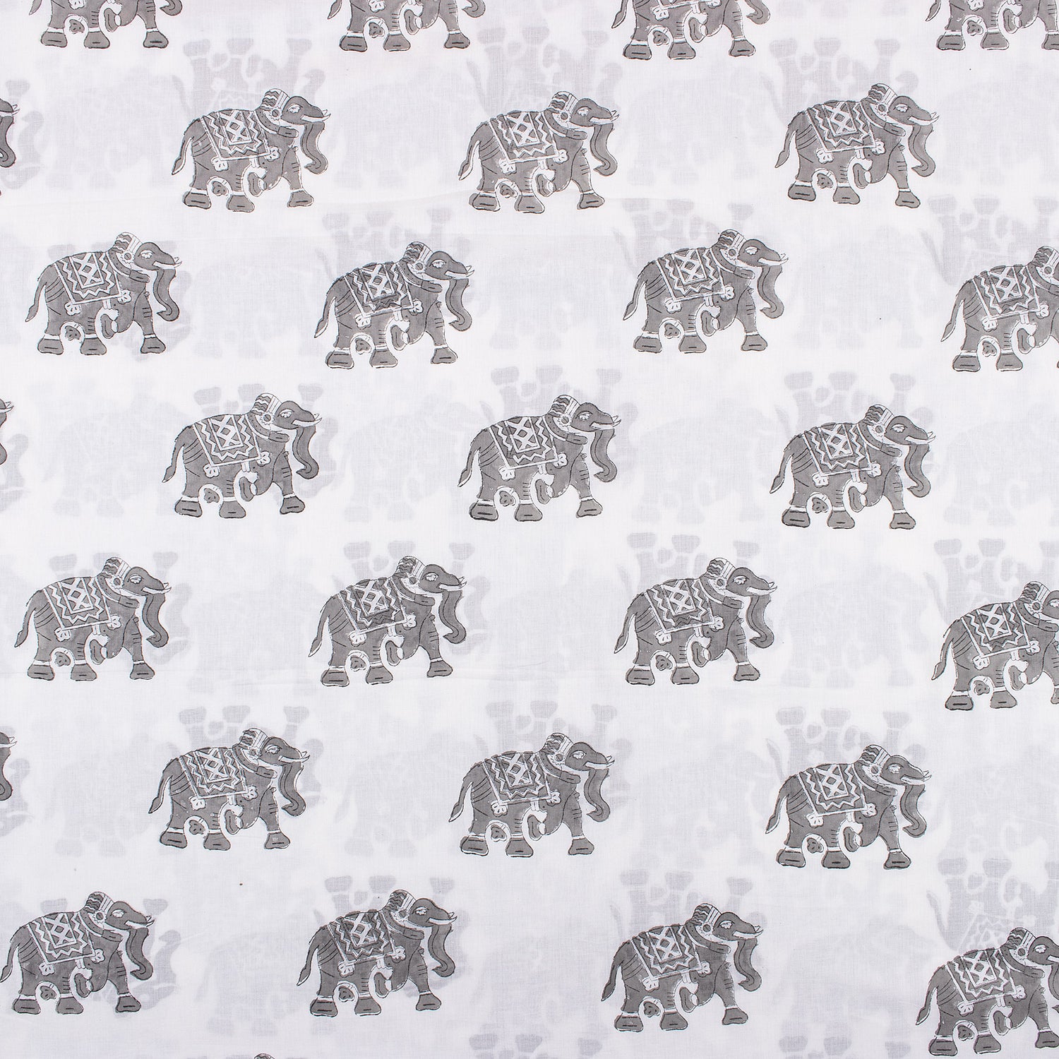 Elephant Hand Block Print Fabric