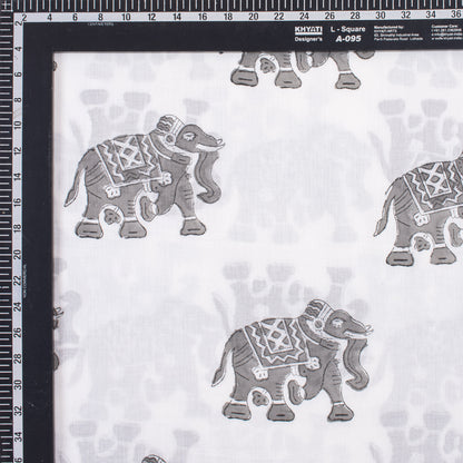 Elephant Hand Block Print Fabric