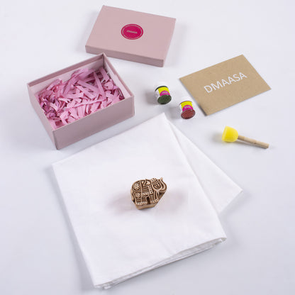 Elephant Wood Block Print DIY Gift Kit
