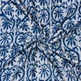 Exclusive Indian Indigo Blue Floral Hand Block Print Fabric