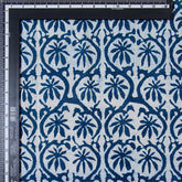 Exclusive Indian Indigo Blue Floral Hand Block Print Fabric