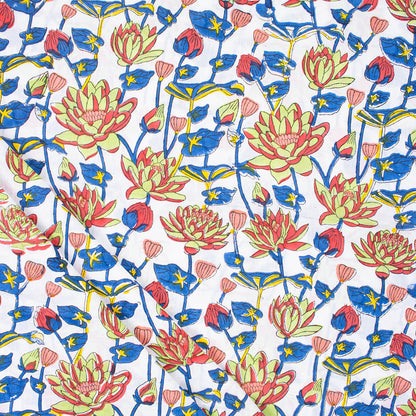 Exclusive Multi Floral Hand Block Print Cotton Fabric