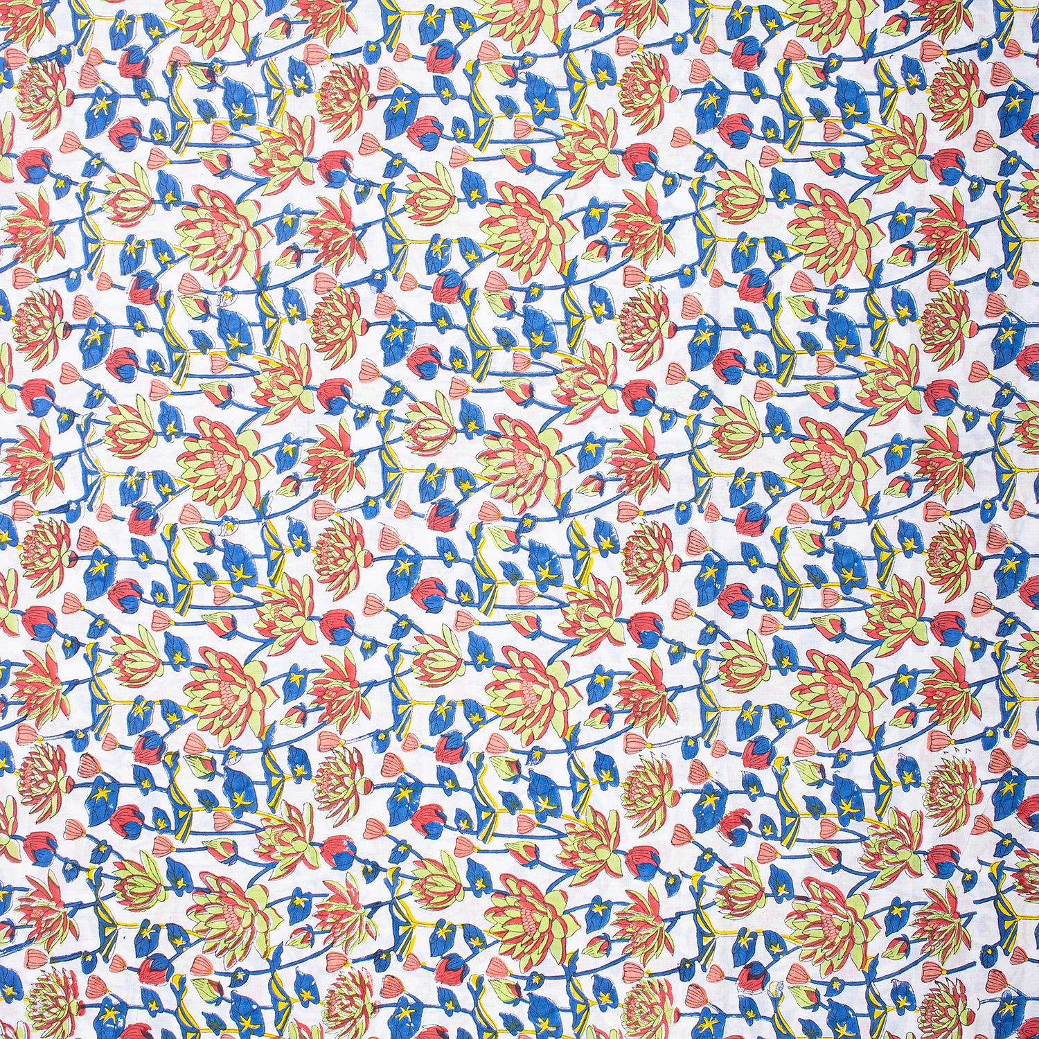 Exclusive Multi Floral Hand Block Print Cotton Fabric