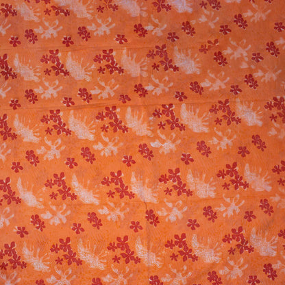 Exclusive Red Floral Hand Block Print Dabu Fabric