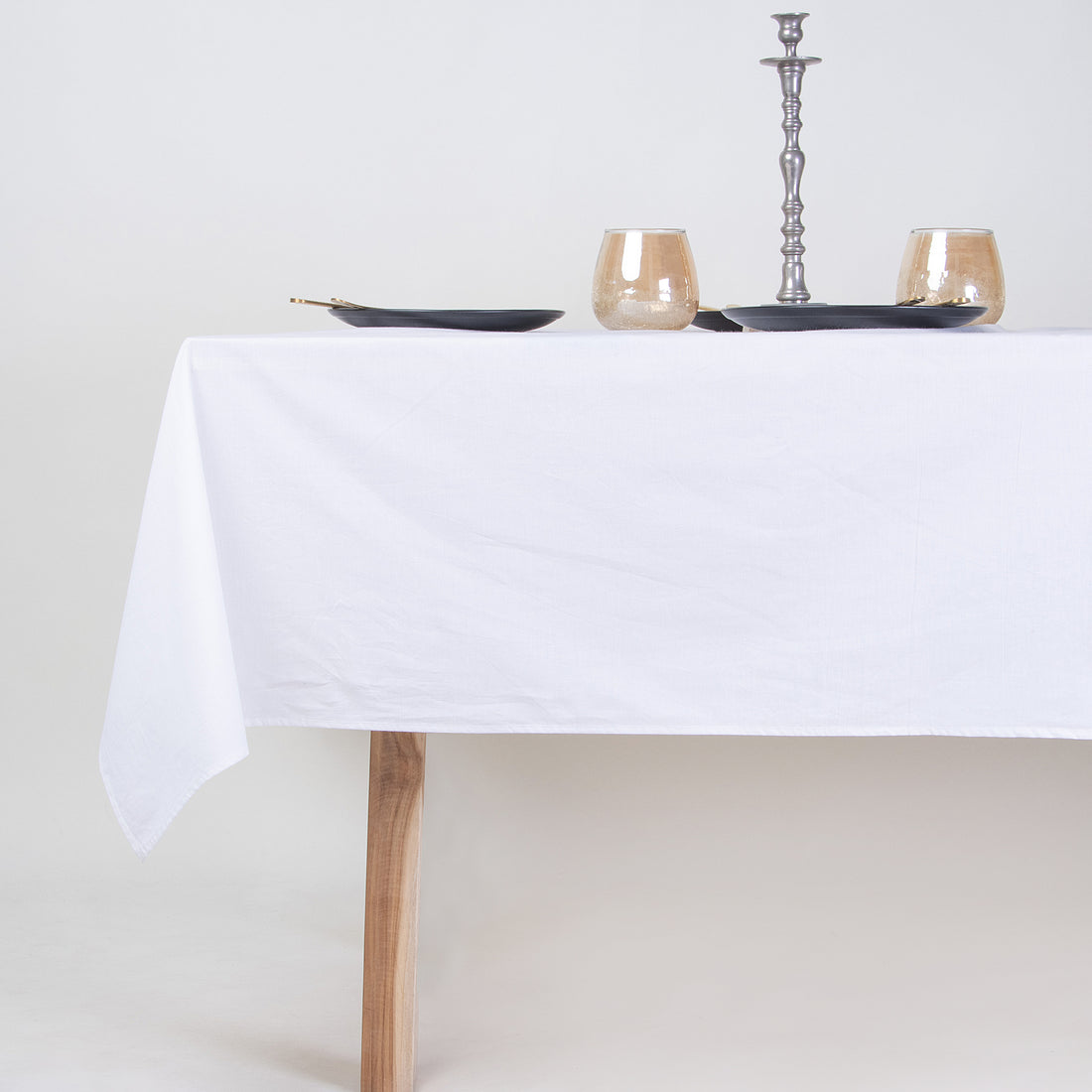 Exclusive Solid White Natural Hand Dyed Table Cloth Covers