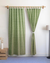 Fish Block Printed Cotton Curtains for Window in India