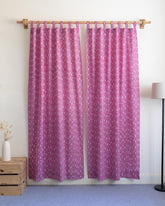 Fish Block Printed Curtains Set for Door and Window