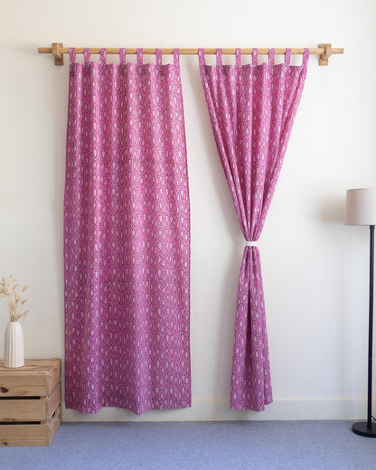 Fish Block Printed Curtains Set for Door and Window