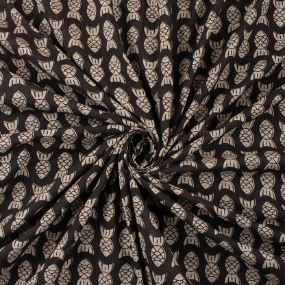 Fish Hand Block Printed Cotton Bagru Fabric