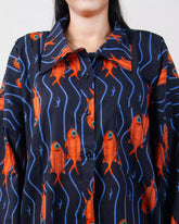 Fish Print Hand Block Organic Cotton Co-Ord Set Womens