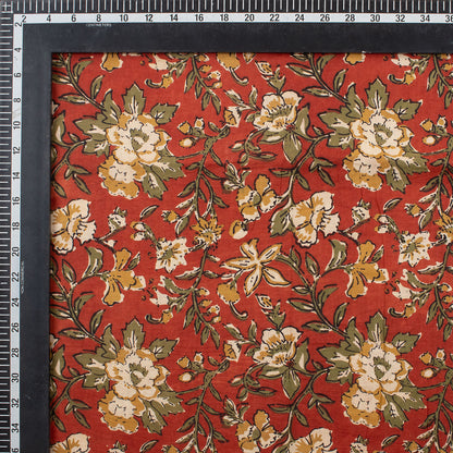 Floral Bagru Hand Block Printed Organic Cotton Fabric