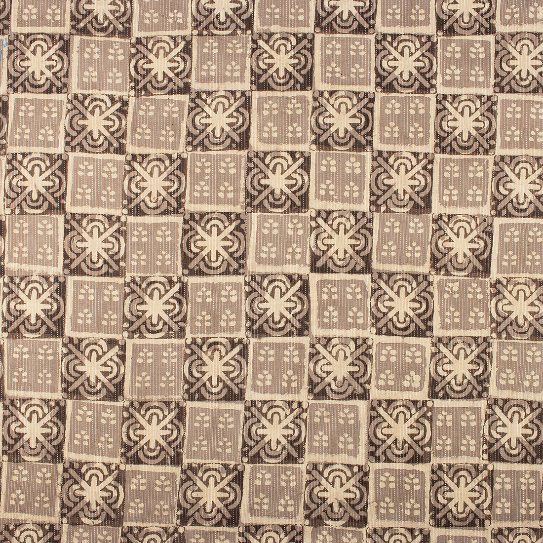 Floral Dabu Hand Block Print Cotton Kantha Fabric