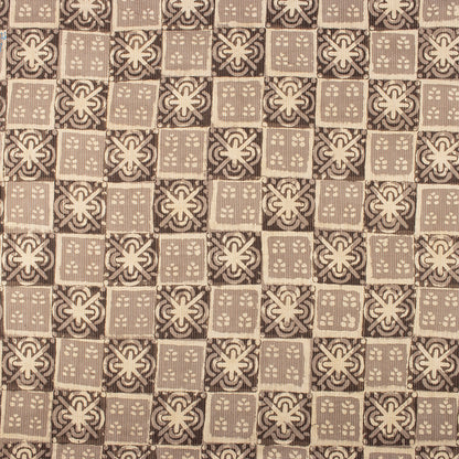 Floral Dabu Hand Block Print Cotton Kantha Fabric