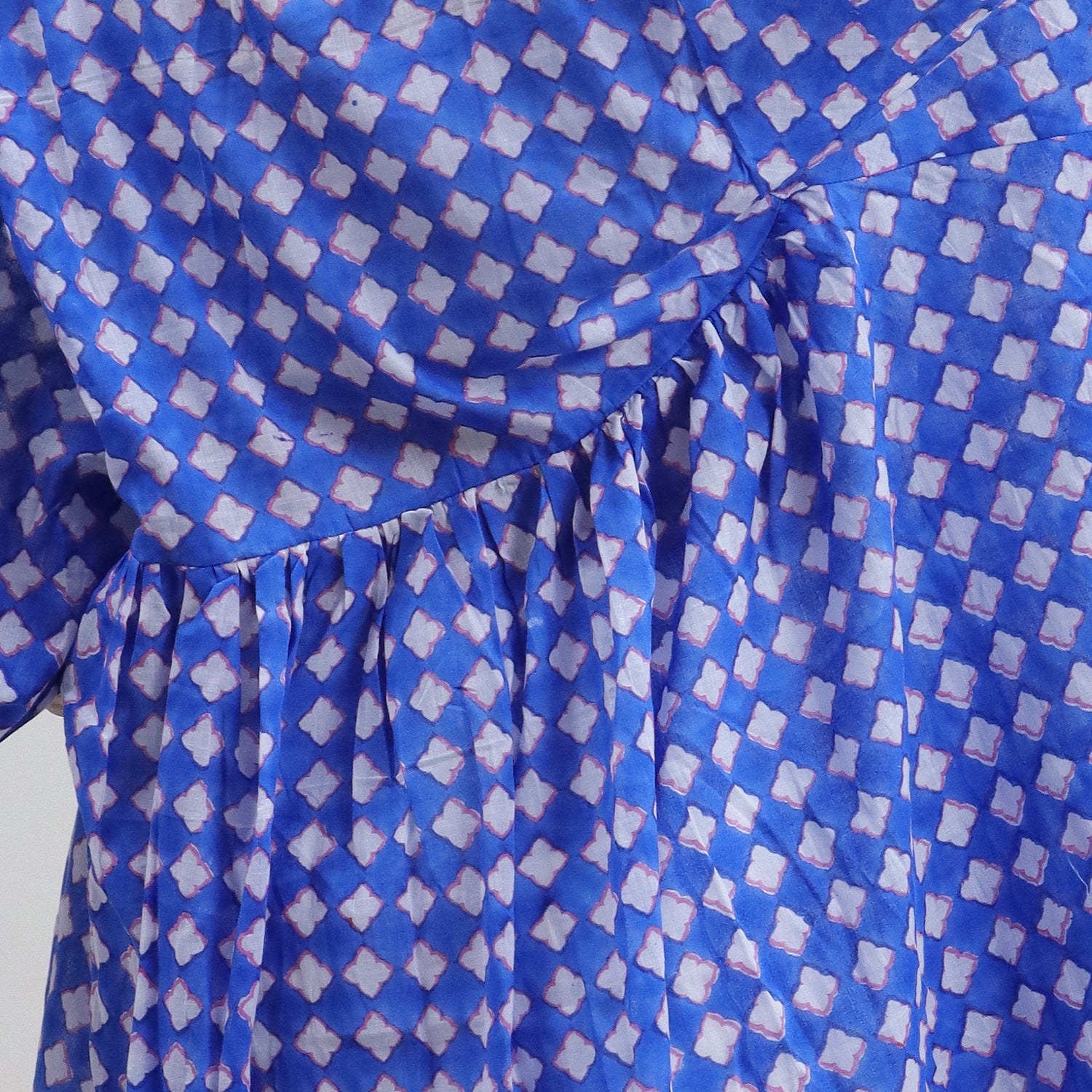 Floral Hand Block Print Cotton Summer Midi Dress