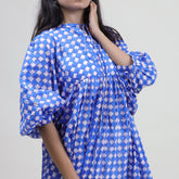 Floral Hand Block Print Cotton Summer Midi Dress