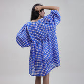 Floral Hand Block Print Cotton Summer Midi Dress