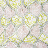 Floral Hand Block Print Cotton Voile Fabric