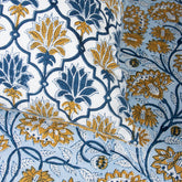 Floral Hand Block Print Organic Cotton Bedsheet