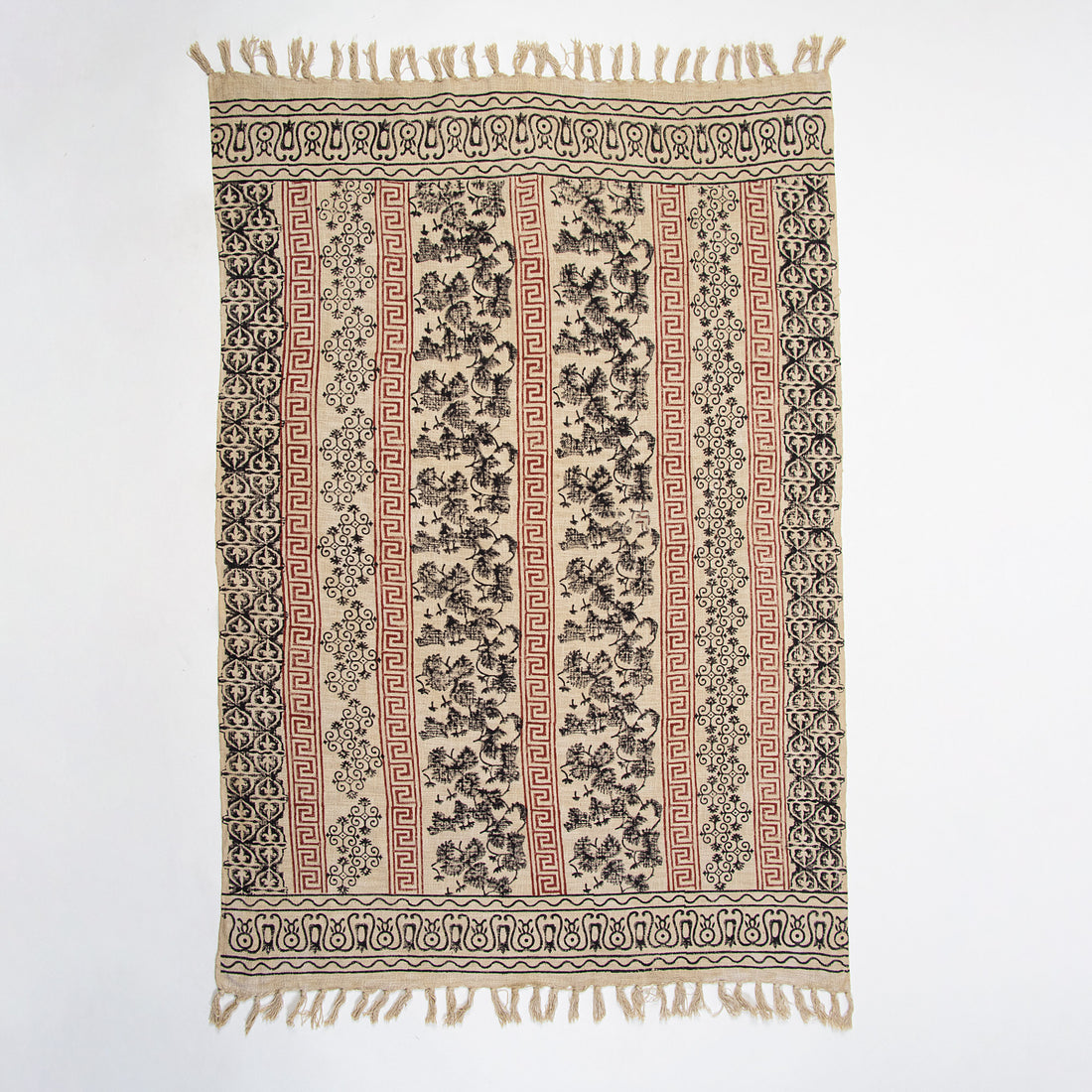 Floral Hand Block Printed Cotton Sofa Throw Blankets