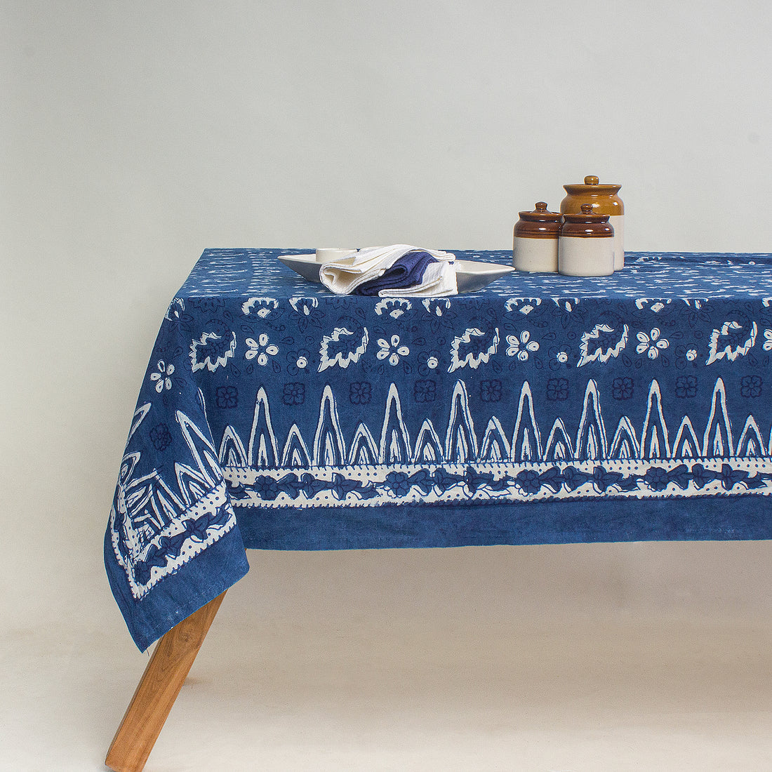 Floral Hand Block Printed Dining Table Cloth