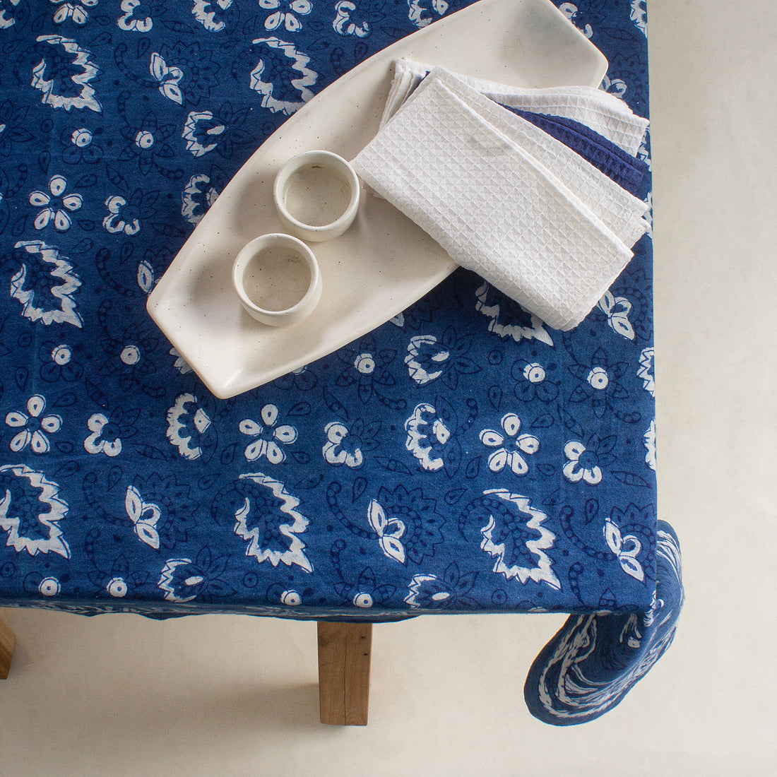 Floral Hand Block Printed Dining Table Cloth